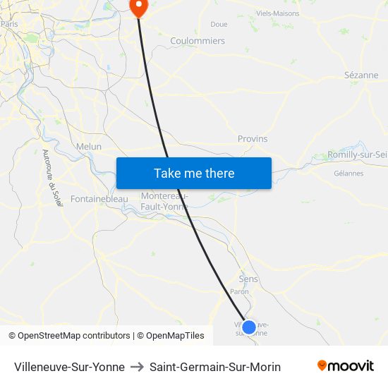 Villeneuve-Sur-Yonne to Saint-Germain-Sur-Morin map
