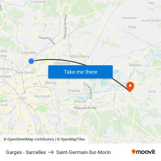Garges - Sarcelles to Saint-Germain-Sur-Morin map