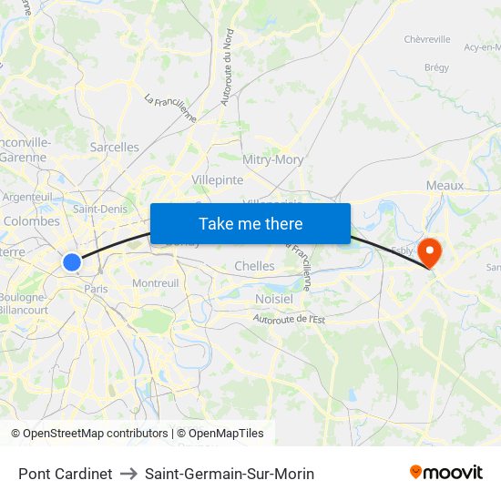 Pont Cardinet to Saint-Germain-Sur-Morin map