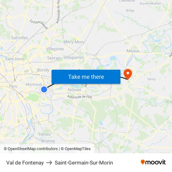 Val de Fontenay to Saint-Germain-Sur-Morin map