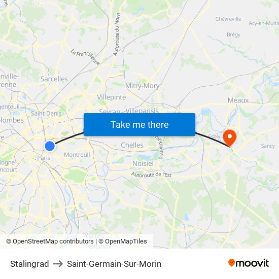 Stalingrad to Saint-Germain-Sur-Morin map