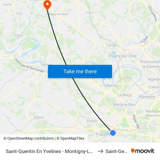 Saint-Quentin En Yvelines - Montigny-Le-Bretonneux to Saint-Gervais map