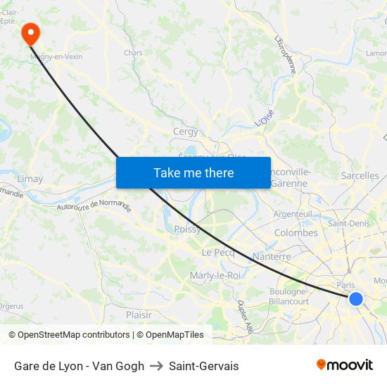 Gare de Lyon - Van Gogh to Saint-Gervais map