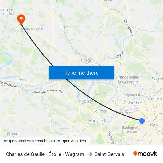 Charles de Gaulle - Étoile - Wagram to Saint-Gervais map