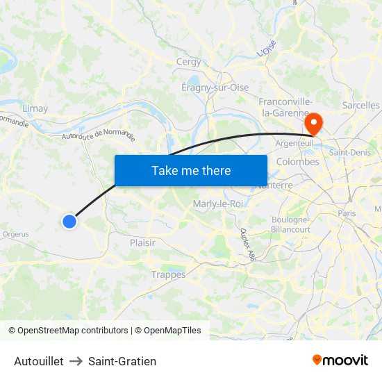 Autouillet to Saint-Gratien map