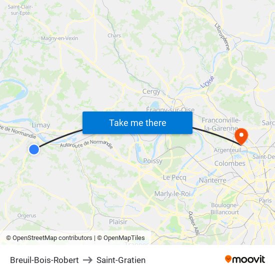 Breuil-Bois-Robert to Saint-Gratien map
