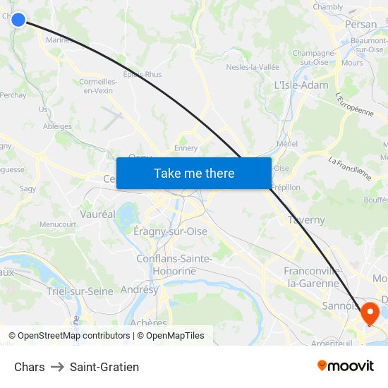 Chars to Saint-Gratien map