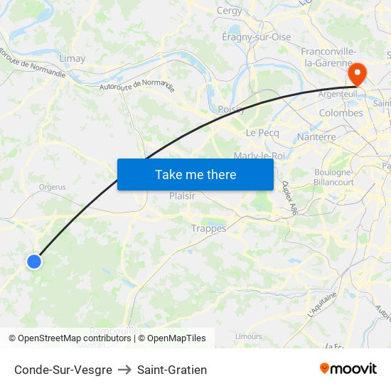 Conde-Sur-Vesgre to Saint-Gratien map