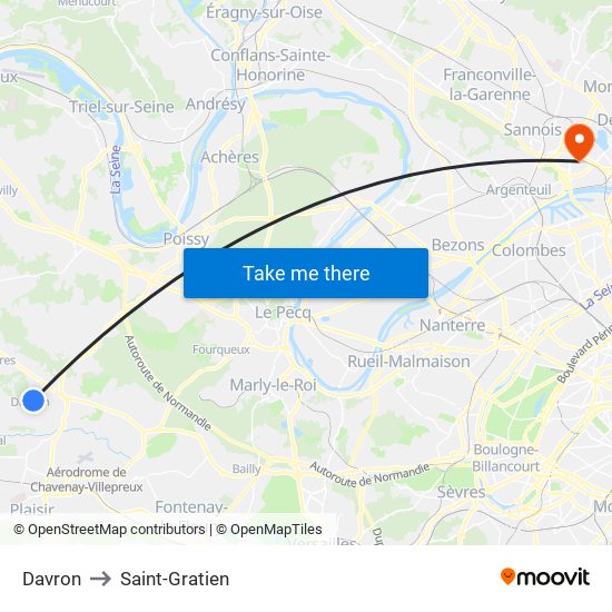 Davron to Saint-Gratien map