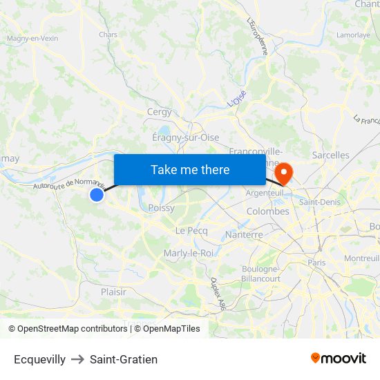 Ecquevilly to Saint-Gratien map
