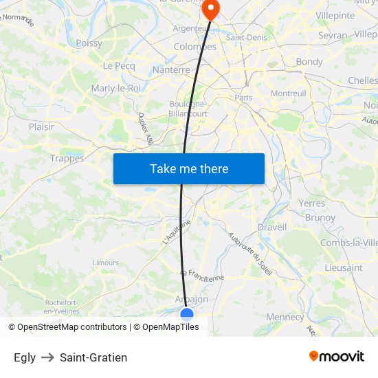 Egly to Saint-Gratien map