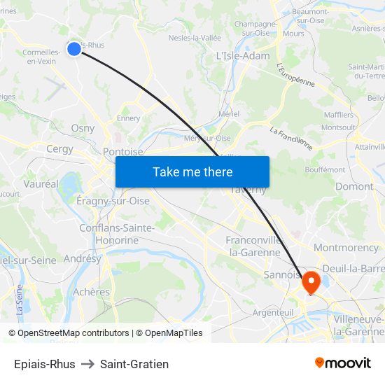 Epiais-Rhus to Saint-Gratien map