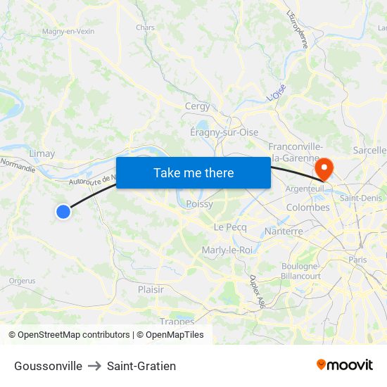 Goussonville to Saint-Gratien map