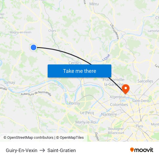 Guiry-En-Vexin to Saint-Gratien map