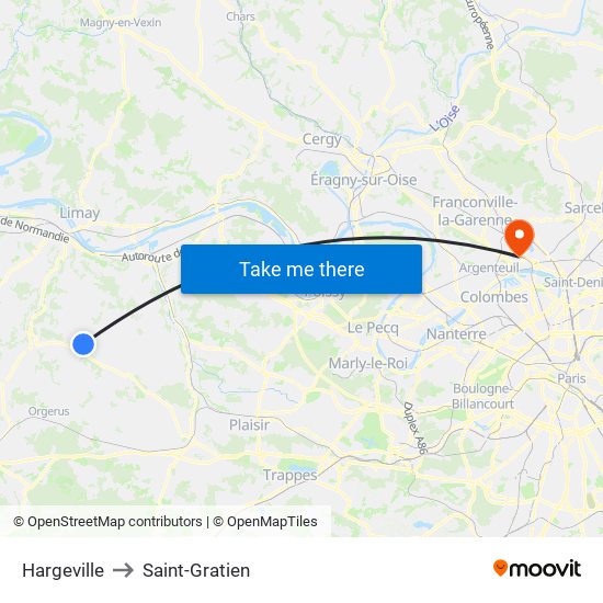 Hargeville to Saint-Gratien map