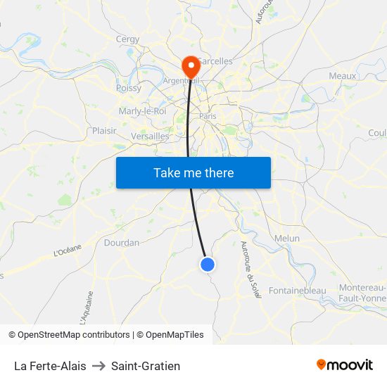 La Ferte-Alais to Saint-Gratien map
