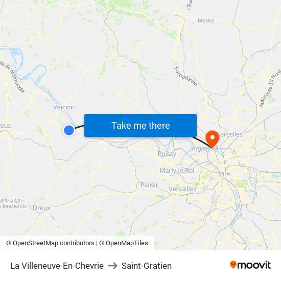 La Villeneuve-En-Chevrie to Saint-Gratien map