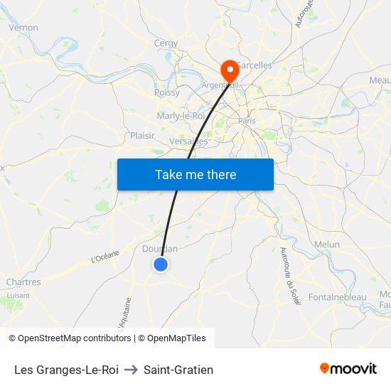 Les Granges-Le-Roi to Saint-Gratien map