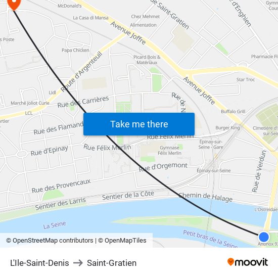 L'Ile-Saint-Denis to Saint-Gratien map