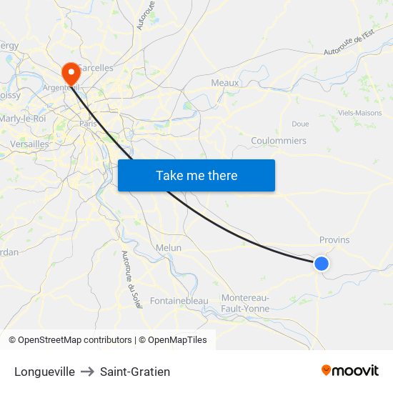 Longueville to Saint-Gratien map