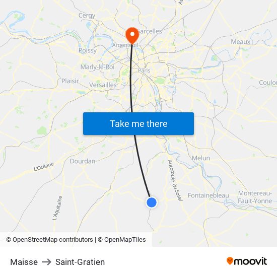 Maisse to Saint-Gratien map