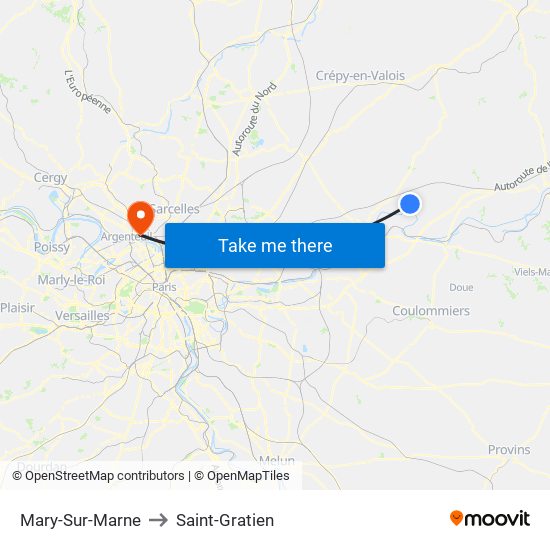 Mary-Sur-Marne to Saint-Gratien map