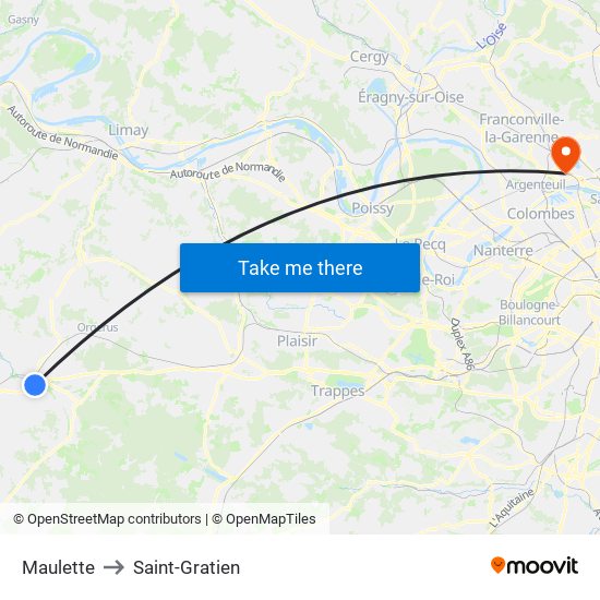 Maulette to Saint-Gratien map