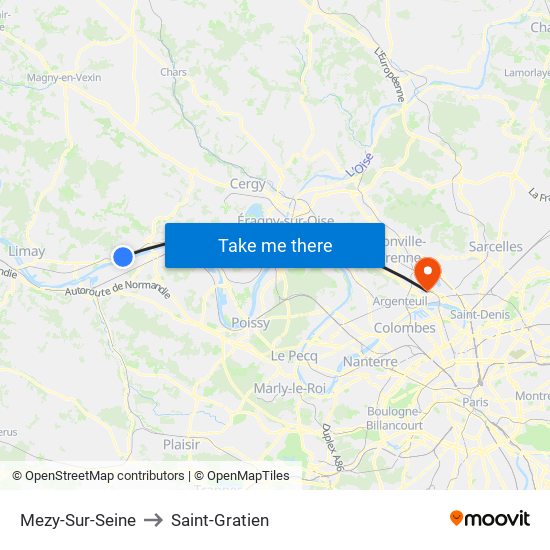 Mezy-Sur-Seine to Saint-Gratien map