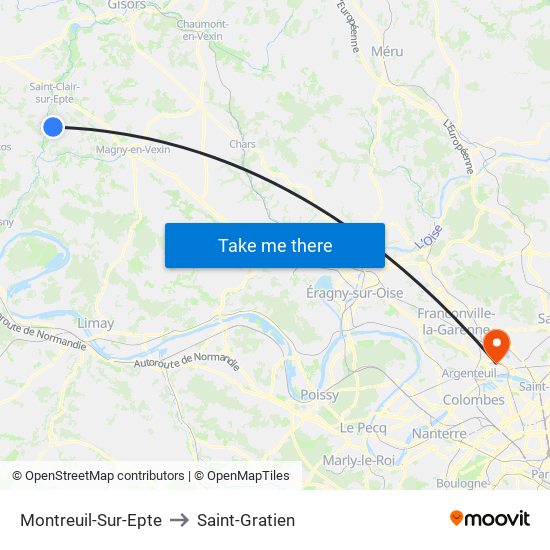 Montreuil-Sur-Epte to Saint-Gratien map