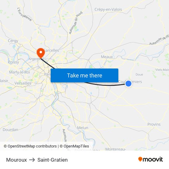 Mouroux to Saint-Gratien map