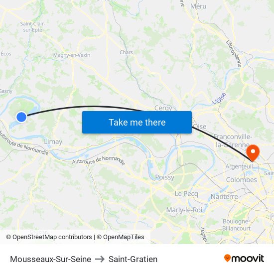 Mousseaux-Sur-Seine to Saint-Gratien map