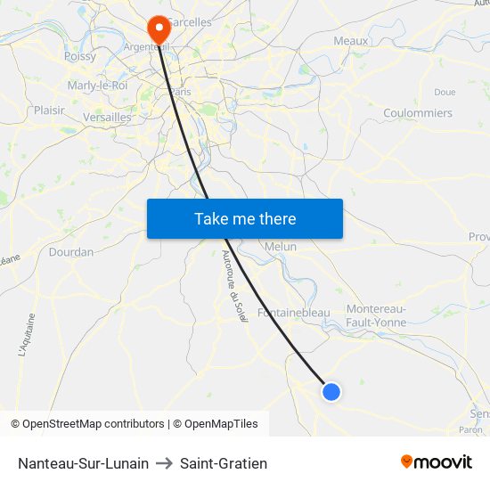 Nanteau-Sur-Lunain to Saint-Gratien map