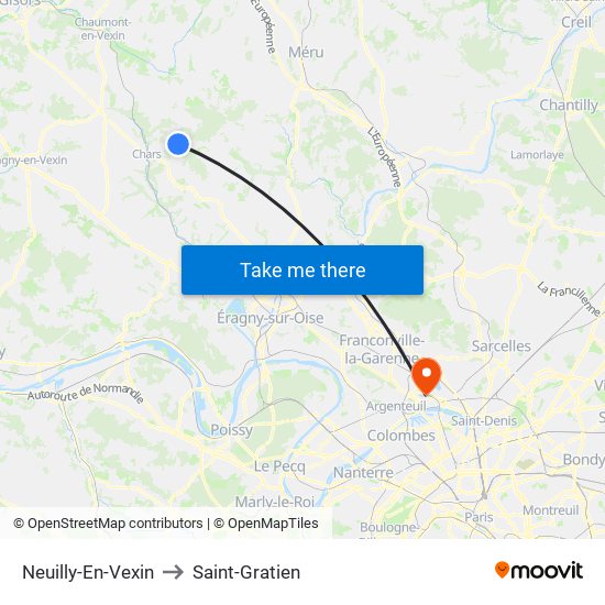 Neuilly-En-Vexin to Saint-Gratien map