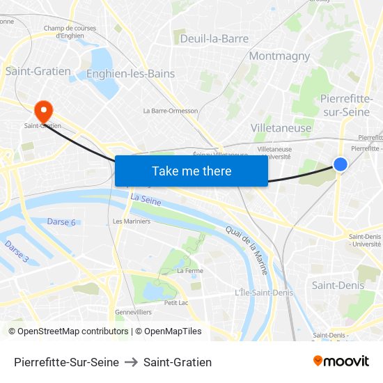 Pierrefitte-Sur-Seine to Saint-Gratien map