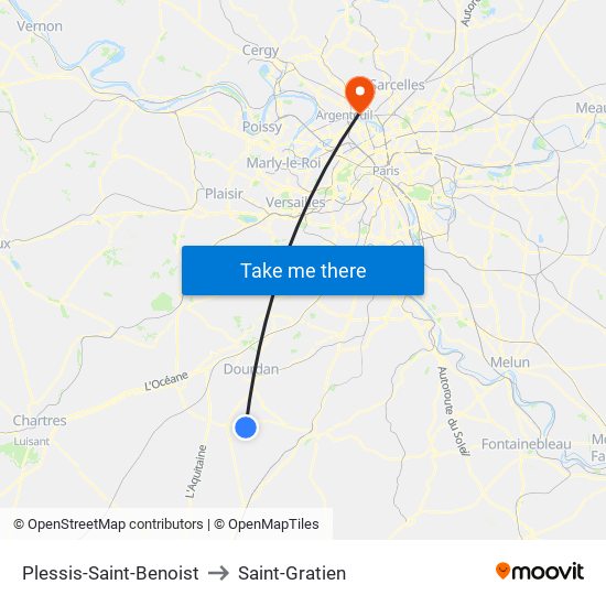 Plessis-Saint-Benoist to Saint-Gratien map