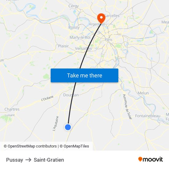 Pussay to Saint-Gratien map