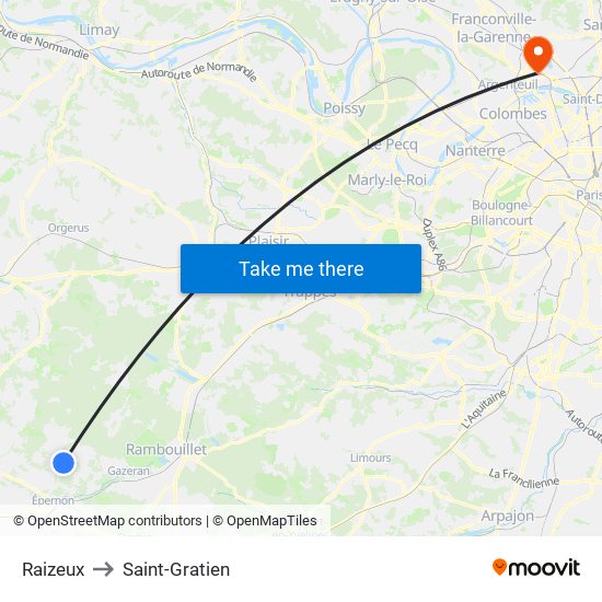 Raizeux to Saint-Gratien map