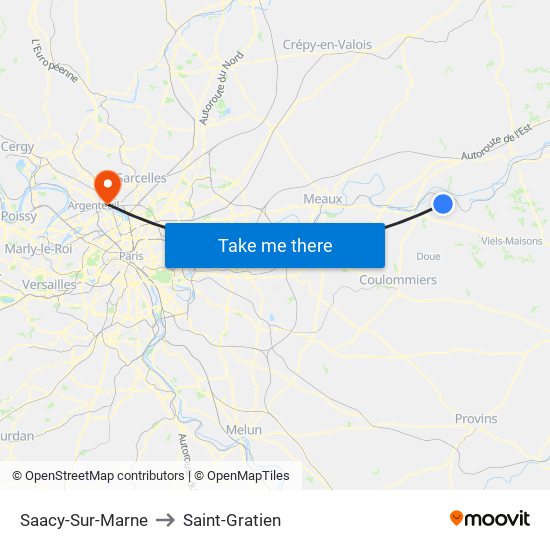 Saacy-Sur-Marne to Saint-Gratien map