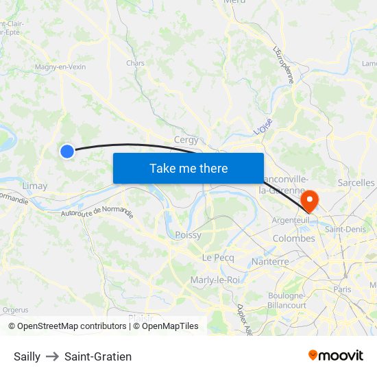 Sailly to Saint-Gratien map