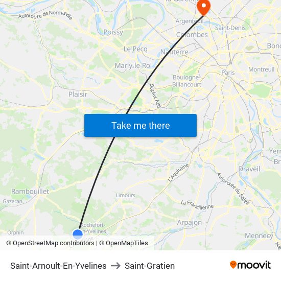 Saint-Arnoult-En-Yvelines to Saint-Gratien map