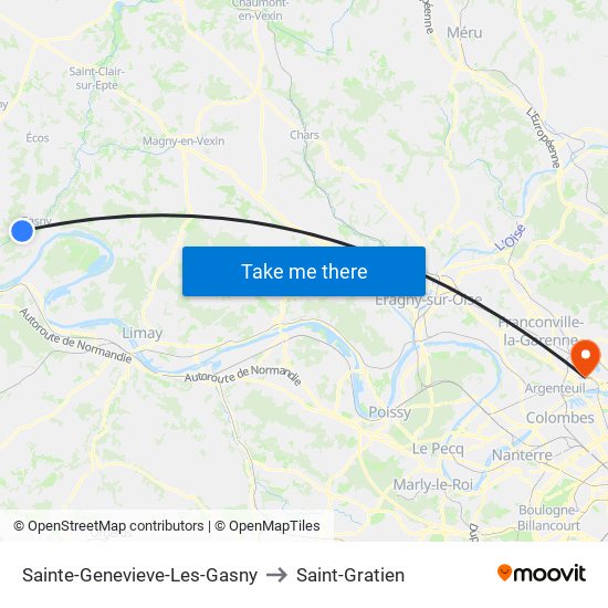 Sainte-Genevieve-Les-Gasny to Saint-Gratien map