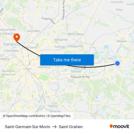 Saint-Germain-Sur-Morin to Saint-Gratien map