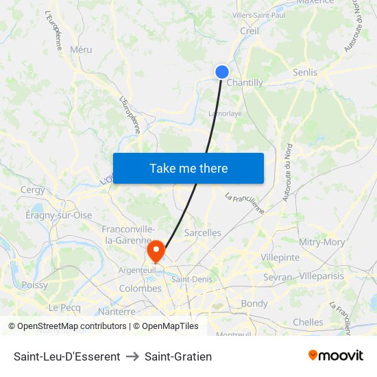 Saint-Leu-D'Esserent to Saint-Gratien map