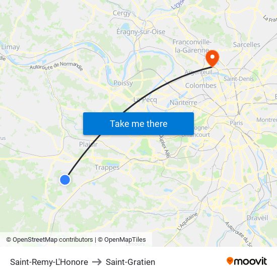 Saint-Remy-L'Honore to Saint-Gratien map