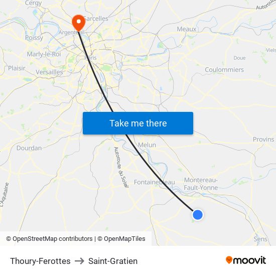 Thoury-Ferottes to Saint-Gratien map