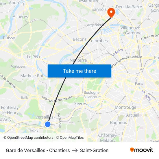 Gare de Versailles - Chantiers to Saint-Gratien map