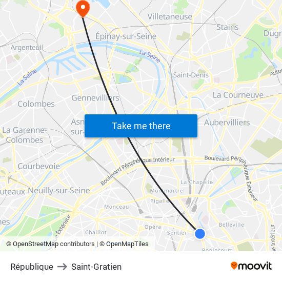 République to Saint-Gratien map