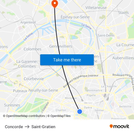 Concorde to Saint-Gratien map