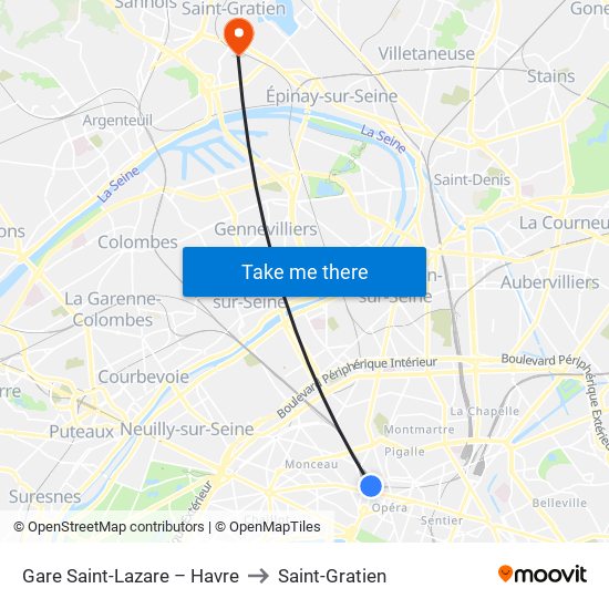 Gare Saint-Lazare – Havre to Saint-Gratien map