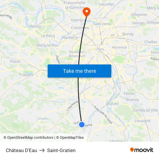 Château D'Eau to Saint-Gratien map